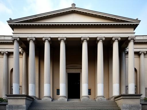 Exterior facade of the British Museum.